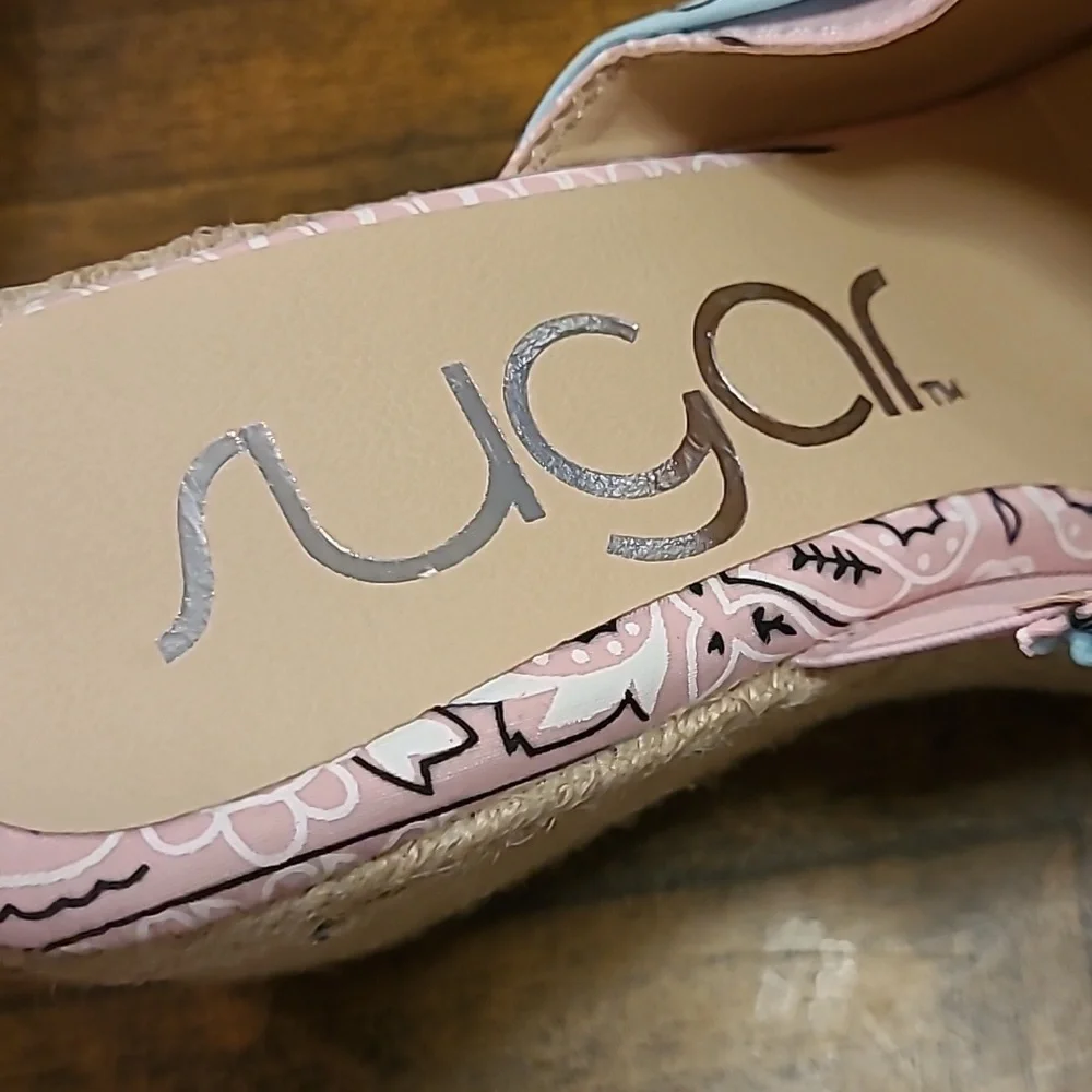 Sugar Harlem Wedge Sandal with knotty bow